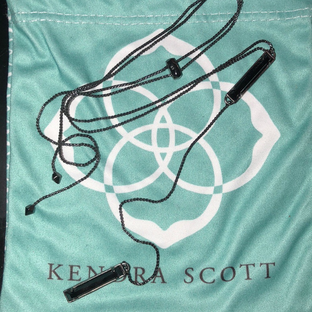 Kendra Scott Gunmetal Y Necklace